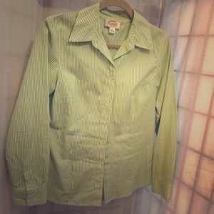 5/$30 Talbots green stripe blouse